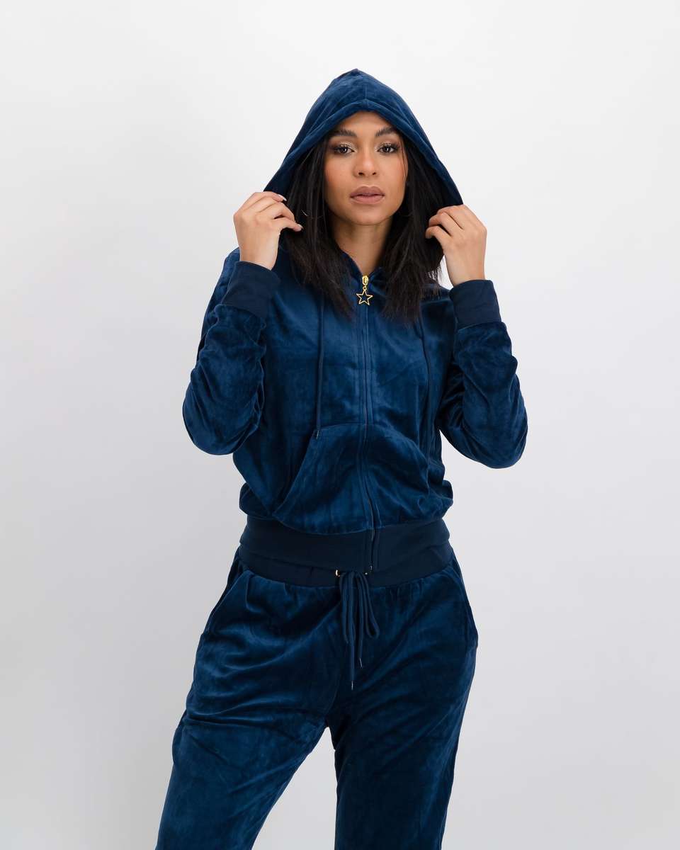 Brave Soul Soft Touch Tracksuit Set - Sapphire Blue (XS)