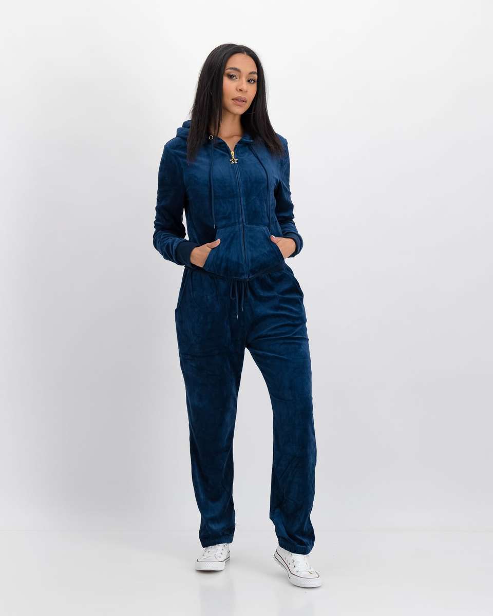 Brave Soul Soft Touch Tracksuit Set - Sapphire Blue (XS)