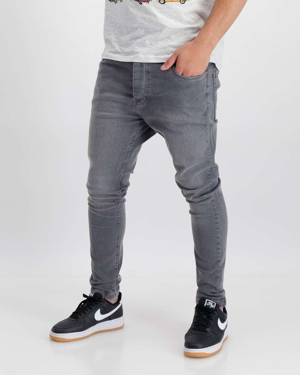 Brave Soul Long Length Skinny Fit Jeans - Grey (34)