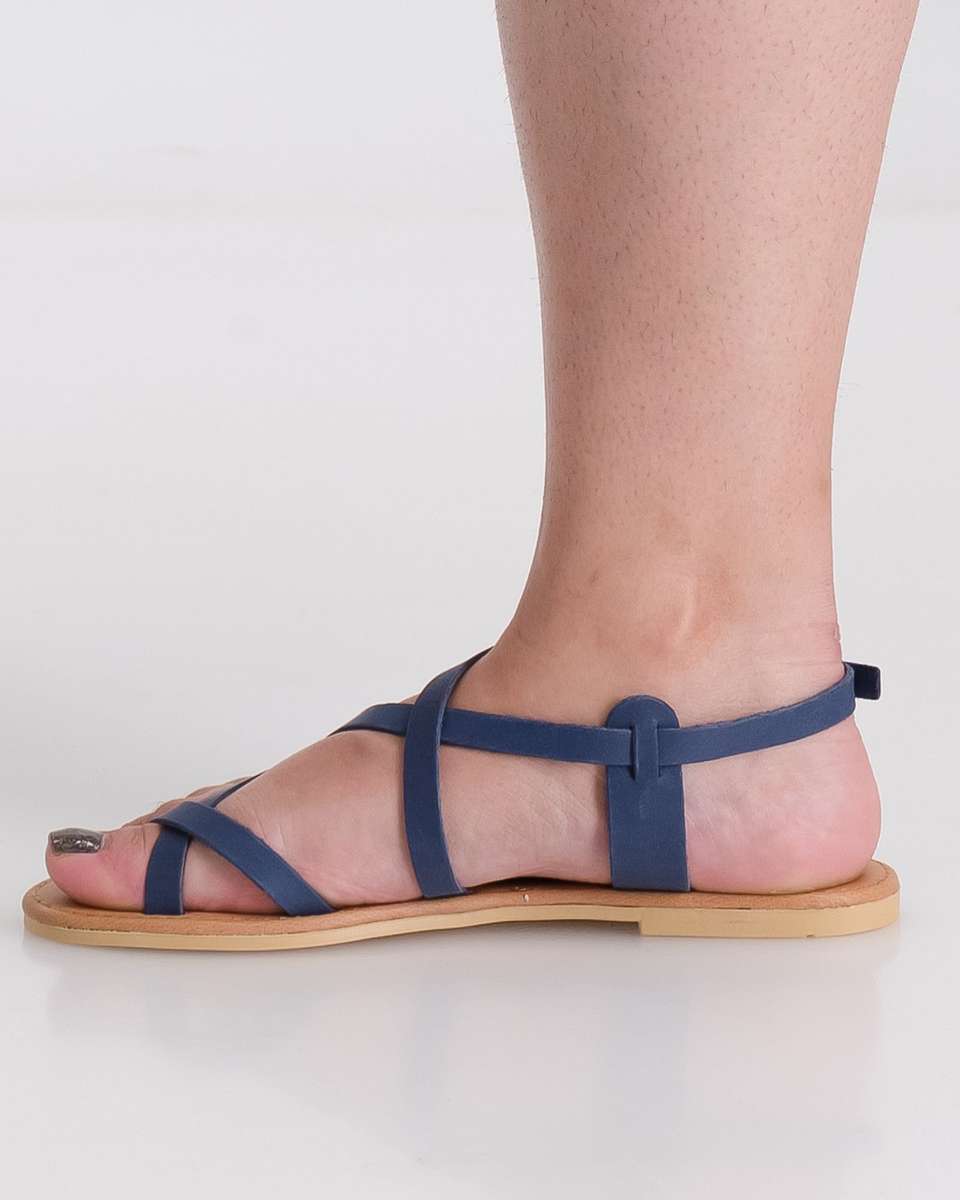 Sarah J Leather Strappy Sandal - Navy (3)
