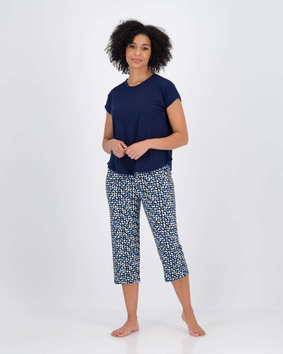 Rue21 Sleep T-Shirt & Shorts PJ Set - Navy (M)