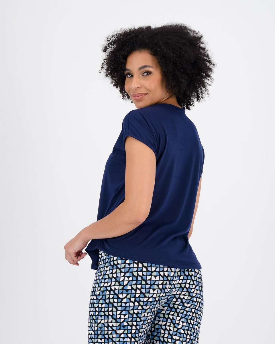 Rue21 Sleep T-Shirt & Shorts PJ Set - Navy (M)