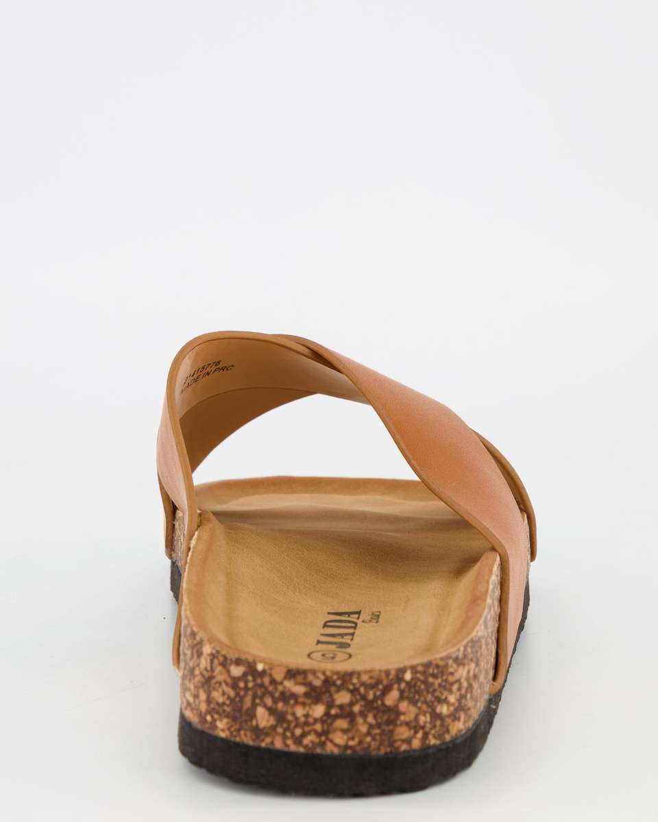Jada Footwear Cross-over Slide - Tan (6)