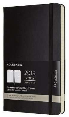Moleskine 2019 12 Month Vertical Diary Weekly Pro Hard Large (Black) (Paperback)