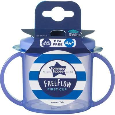Tommee Tippee - Essentials Free Flow First Cup (4 Months + | 190ml | Supplied Colour May Vary)