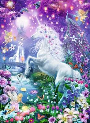 Ravensburger Unicorn In The Glittery Forest Jigsaw Puzzle (500 Pieces)