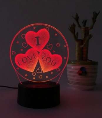 LED Night Lamp - I Love You Hearts
