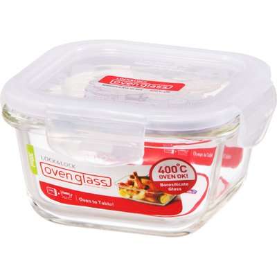 Lock & Lock Euro Square Glass Container (300ml)