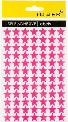 Tower Stars (Fluorescent Pink)(175 Labels)