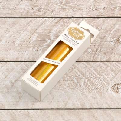 Couture Creations GoPress Heat Activate Foil (Gold with Iridescent Shavings Pattern)(125mm x 5m)