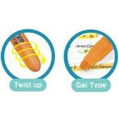 Amos Dry Highlighter Twist-Up - Yellow (Box of 12)