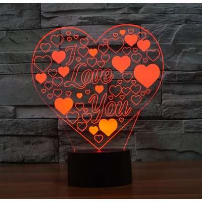 LED Night Lamp - Full of Hearts