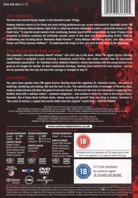 The Hannibal Lecter Trilogy - Red Dragon / Silence Of The Lambs / Hannibal (DVD)