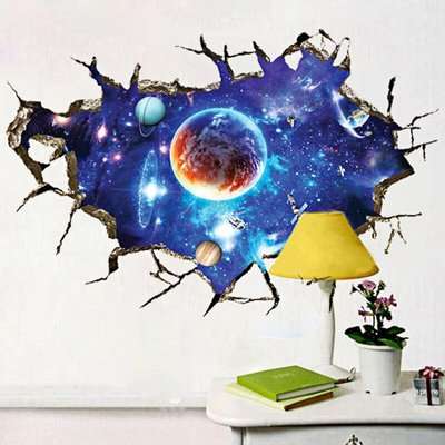3D Wall/Floor Sticker - Outer Space Astronaut