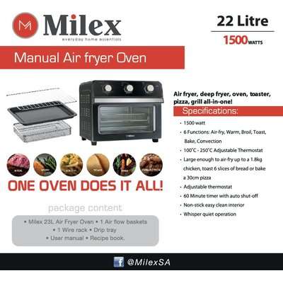 Milex Manual Air Fryer Oven (22L)