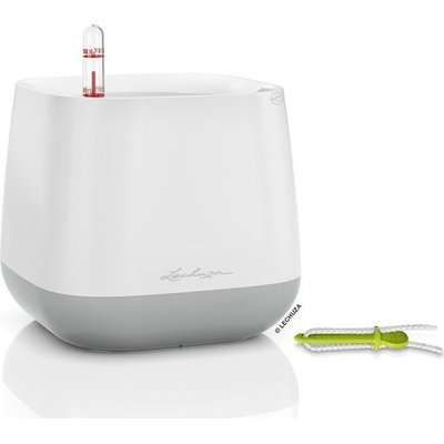 Lechuza Yula Planter (White / Grey) - White/Gray