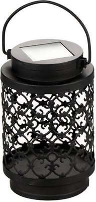 Home Quip Demask Black Lantern (Solar Powered)