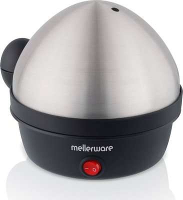 Mellerware Egg Master - Stainless Steel Egg Boiler with 7 Egg Capacity (350W)(Stainless Steel and Bl
