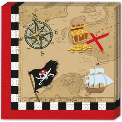 Pirate's Treasure Map - 2-Ply Paper Napkins (20 Pack) A