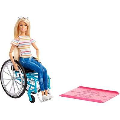 Barbie Fashionista Wheelchair Doll (With Accessories)(Blonde Hair)