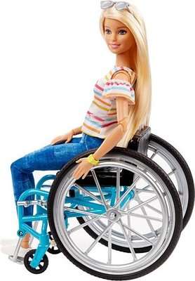 Barbie Fashionista Wheelchair Doll (With Accessories)(Blonde Hair)