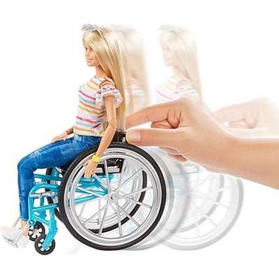 Barbie Fashionista Wheelchair Doll (With Accessories)(Blonde Hair)