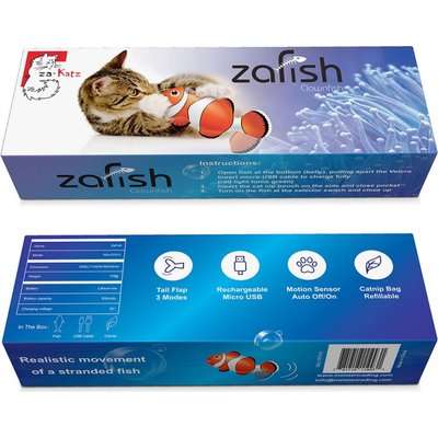 zaKatz Touch Activated Interactive Flopping Clown Fish - 3 Modes, Rechargeable