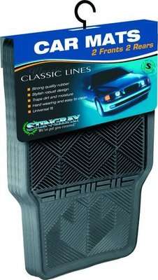 Stingray Classic 4x4 Rubber Car Mat Set (4 Piece) (Black)