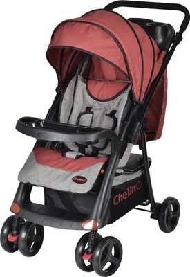 Chelino Tazz 4-Wheeler Stroller (Black & Maroon)