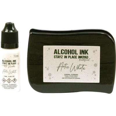Couture Creations Stayz in Place Alcohol Ink Pad & Reinker (12ml) - Pearlescent - Arctic White