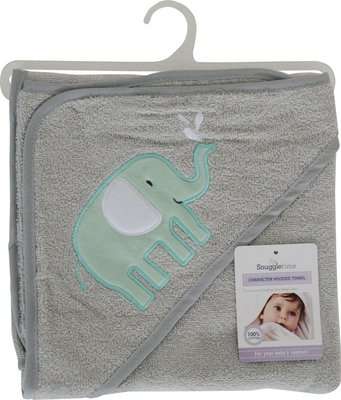 Snuggletime Character Hooded Towel - Elephant (Grey)