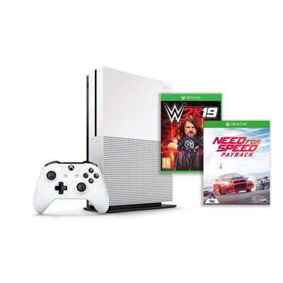 Microsoft Xbox One S Console (1TB) - With Need for Speed Payback and WWE 2K19
