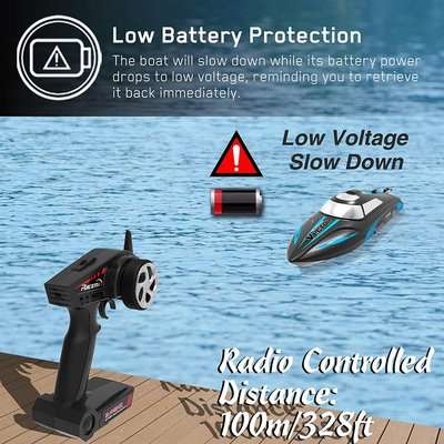 Exhobby R/C Vector 30 Brushed Boat with Battery & USB Charger (Single Unit - Supplied Colour May Var