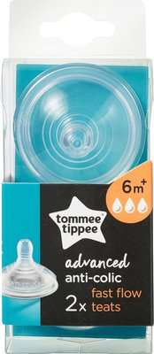 Tommee Tippee Closer To Nature Advanced Anti Colic Fast Flow Teat (2 Pack)