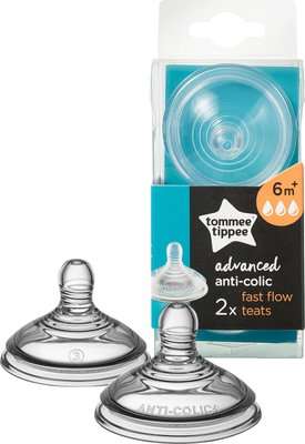 Tommee Tippee Closer To Nature Advanced Anti Colic Fast Flow Teat (2 Pack)