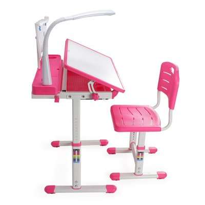 My Desk Ergonomic Study Desk & Chair with LED Light (Pink)