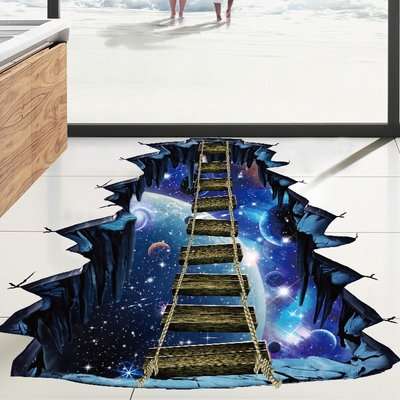 3D Wall/Floor Sticker - Outer Space Ladder