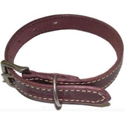 Huntlea Leopard Series - Leather Collar (Burgundy)
