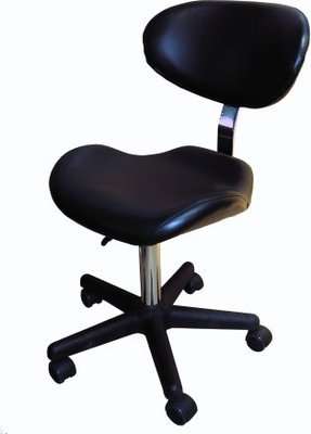 Stool with Gas Lift & Back Rest (Fly Seat) (Black)
