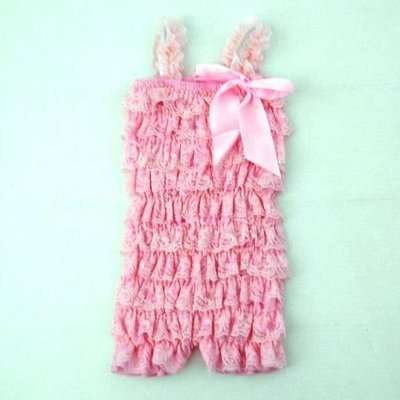 Smitten Lace Romper (Baby Pink | XL | 3 - 4 Years)