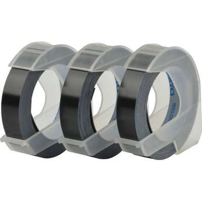 Dymo 3D Embossing Tape (White on Black)(Pack of 3)