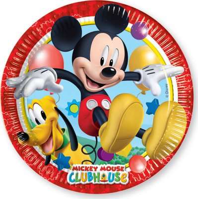 Playful Mickey - 8 Paper Plates (23cm)