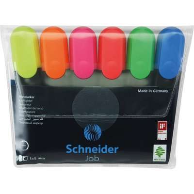 Schneider Job Highlighters - Chisel Tip (Wallet of 6)