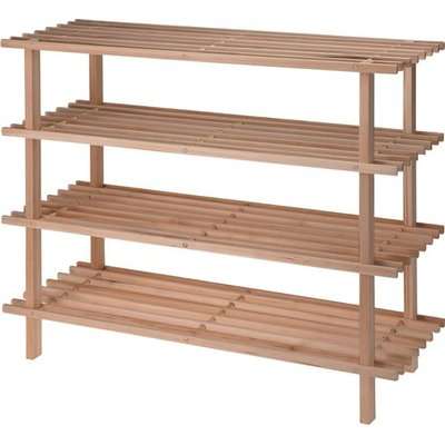 Eco Fir Wood 4 Layer Shoe Rack (Natural Wood)