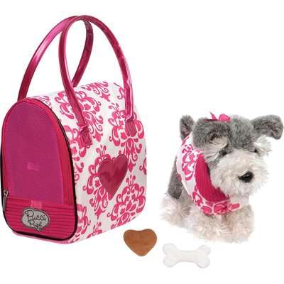 Pucci Pups - Schnauzer Pup with Pink and White Glam Bag