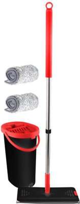 Mellerware Extreme Clean - Plastic Mop With Bucket and 2 Microfibre Heads (5L)(Red)