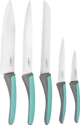 Kitchen Inspire 5-Piece Kitchen Knife Set (Grey & Blue)