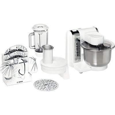 Bosch MUM48CR1 600W Kitchen Machine (White and Chrome)