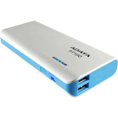 Adata PT100 Power Bank (10000mAh)(White & Blue)