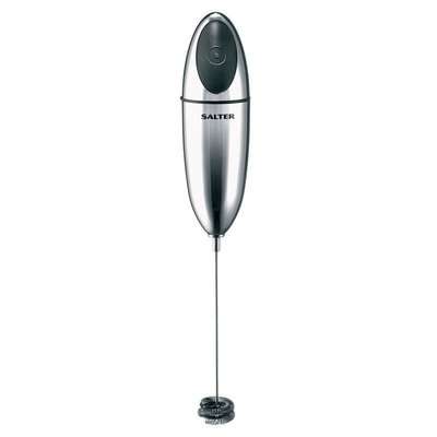 Salter Electronic Milk Frother Double Coil Whisk (Chrome)